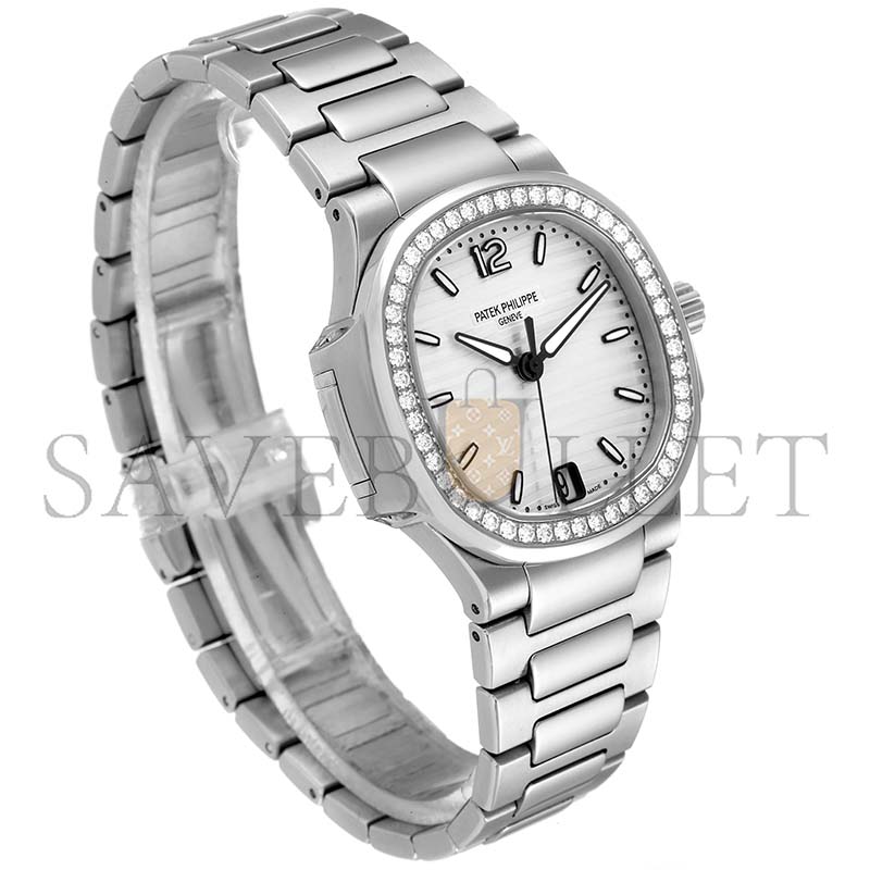p**ek ph**ppe nautilus silver dial Di*m*nd steel ladies watch 7018 32mm